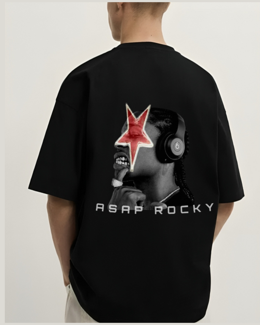 Oversized Black A$AP Streetwear T-Shirt | Heavyweight 240 GSM Cotton