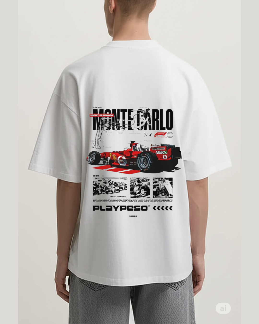 SF1000 Monte Carlo Racing Oversized Heavyweight Tee