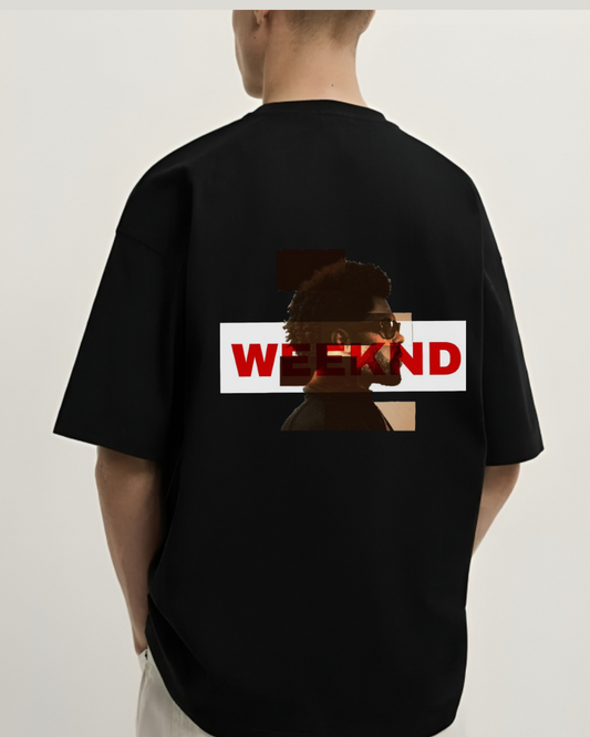 Weekend Oversized Black Graphic T-Shirt