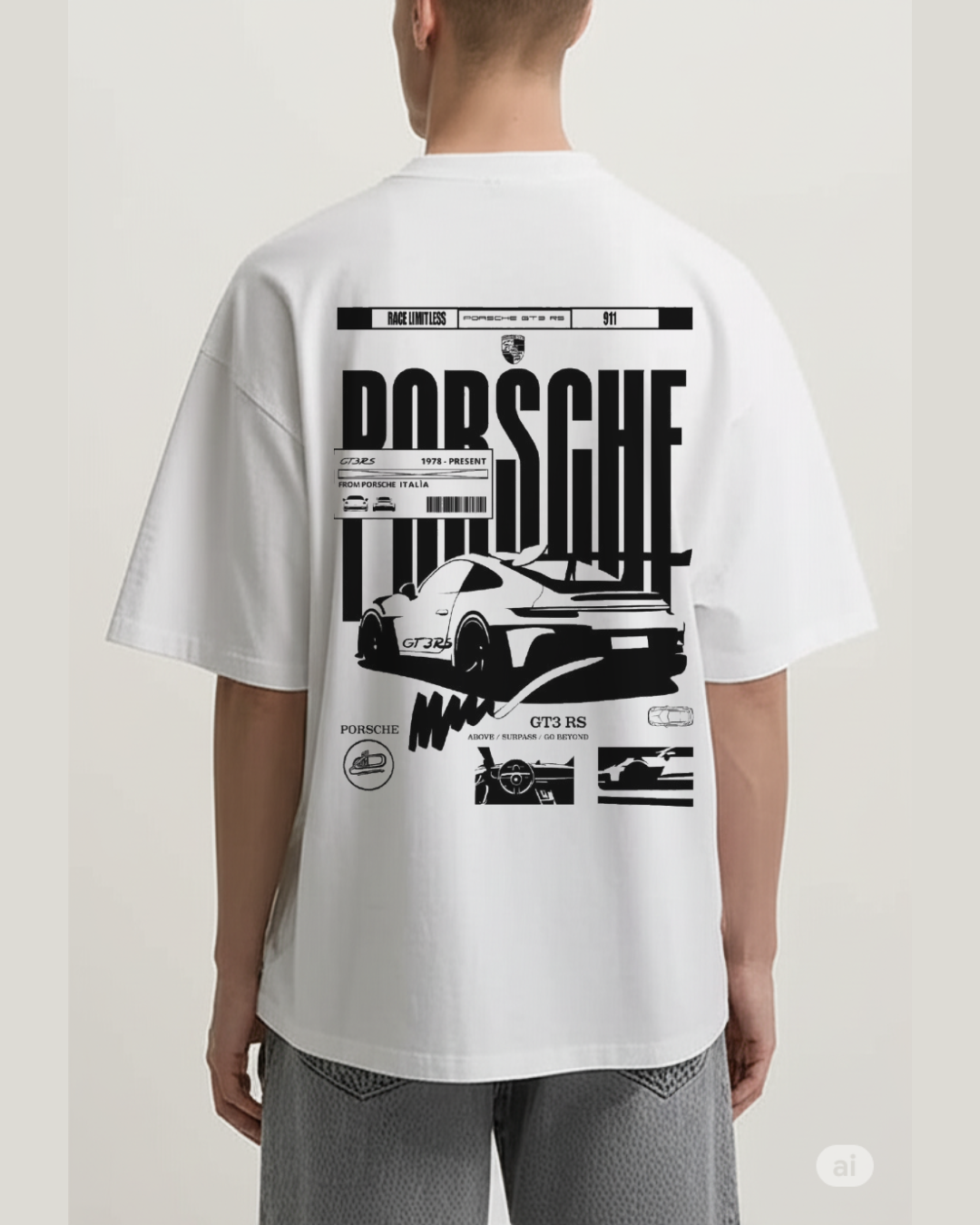 Oversized Porsche Graphic Tee