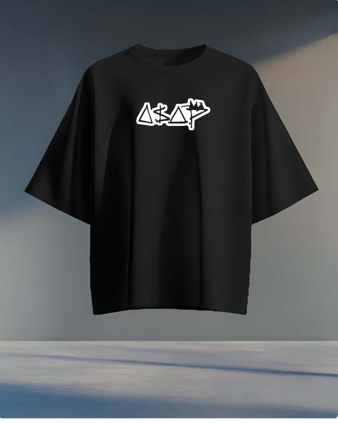 Oversized Black A$AP Streetwear T-Shirt | Heavyweight 240 GSM Cotton